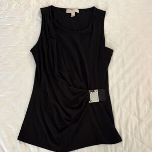 Michael Kors Black Draped Tank Top